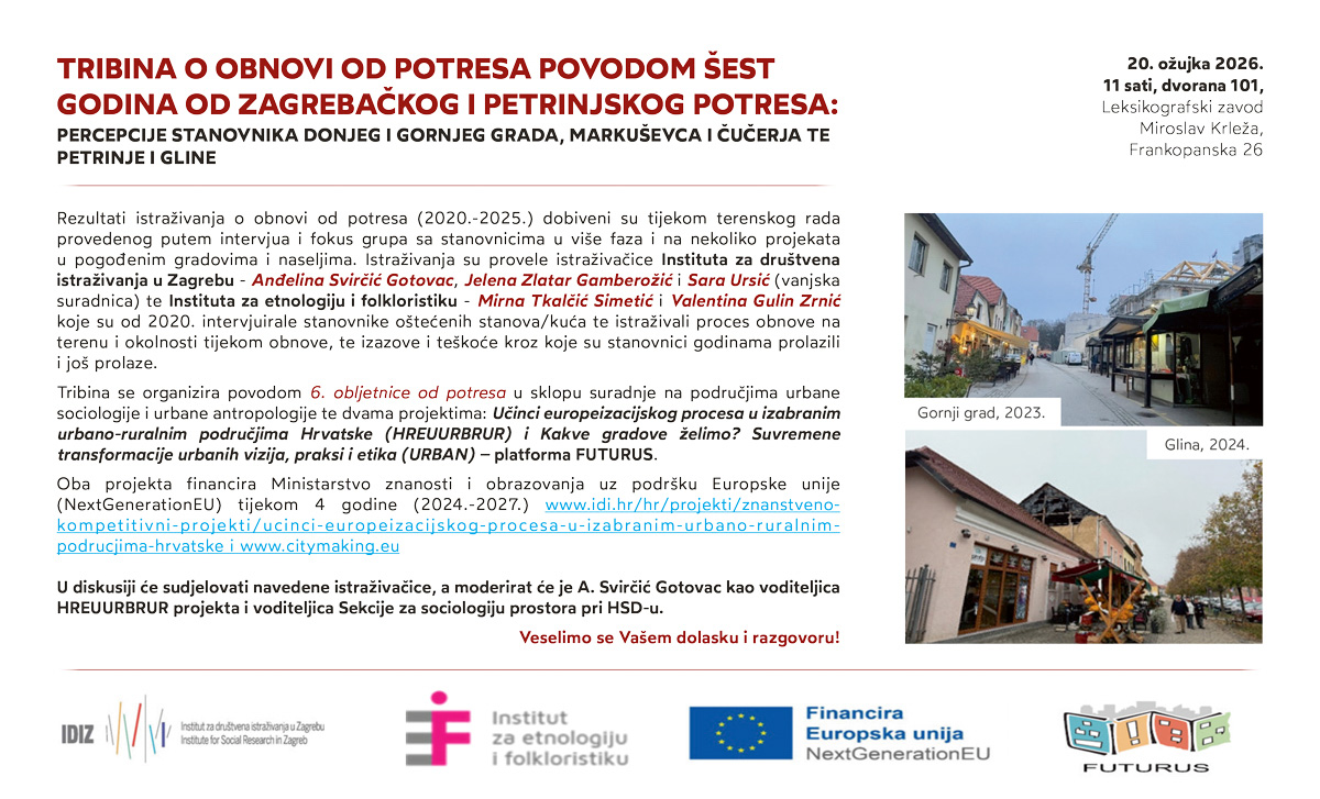 Tribina o poslijepotresnoj obnovi